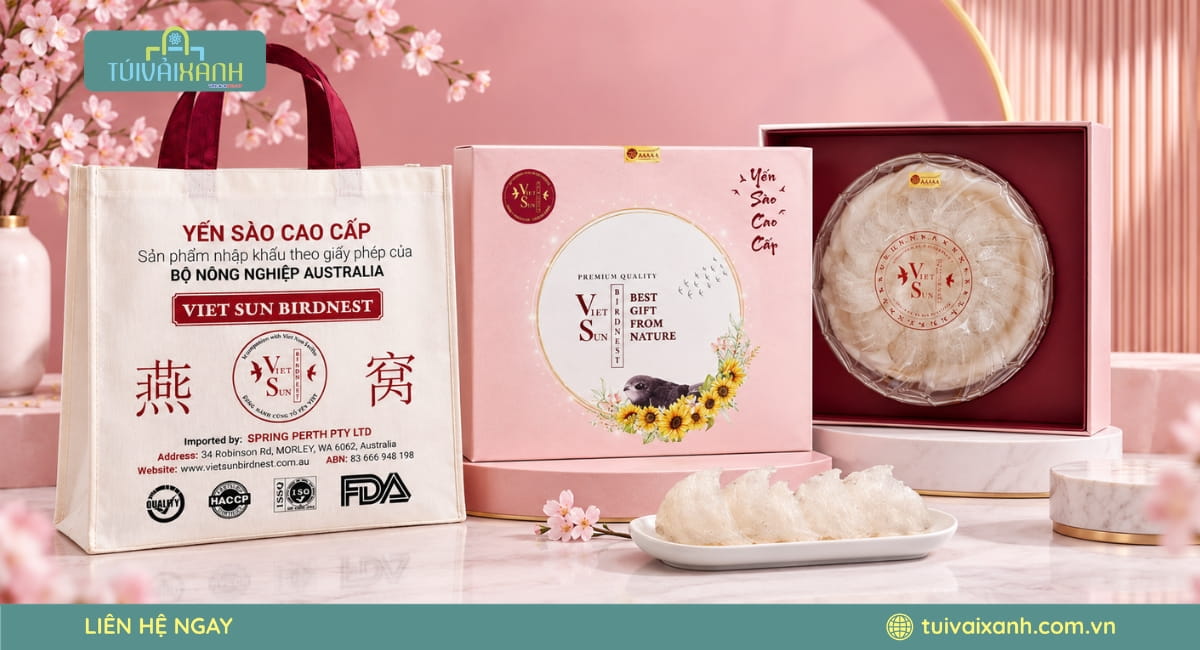 Túi Vải Không Dệt Đựng Yến Sào Vietsun Birdnest Xuất Khẩu Australia